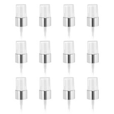12 Pcs Silver White Spray Top, 18/410 Fine Mist Sprayer Reusable Replacement Top