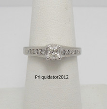 1/2CT Natural Princess Diamond Engagement Wedding Bridal Ring 14K White Gold