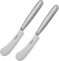 2 FrüHstüCks-/Buttermesser, Mit Wellenschliff Und Breiter Klingenspitze, LäNge: