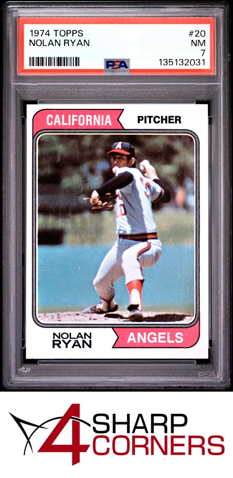 1974 TOPPS #20 NOLAN RYAN ANGELS HOF PSA 7