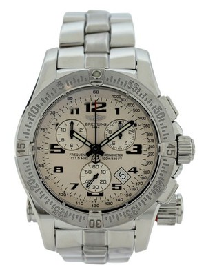Breitling 45mm Men's Emergency Mission Silver Dial Stainless Watch