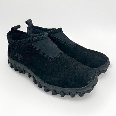 Vtg Salomon Contagrip CX Snow Clog Black Suede Slip On Shoes Thinsulate Mens 14
