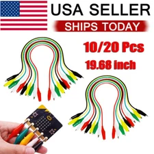 10/20 Pcs Alligator Clips Electrical Jumper Wires Dual Ended Insulators Cables