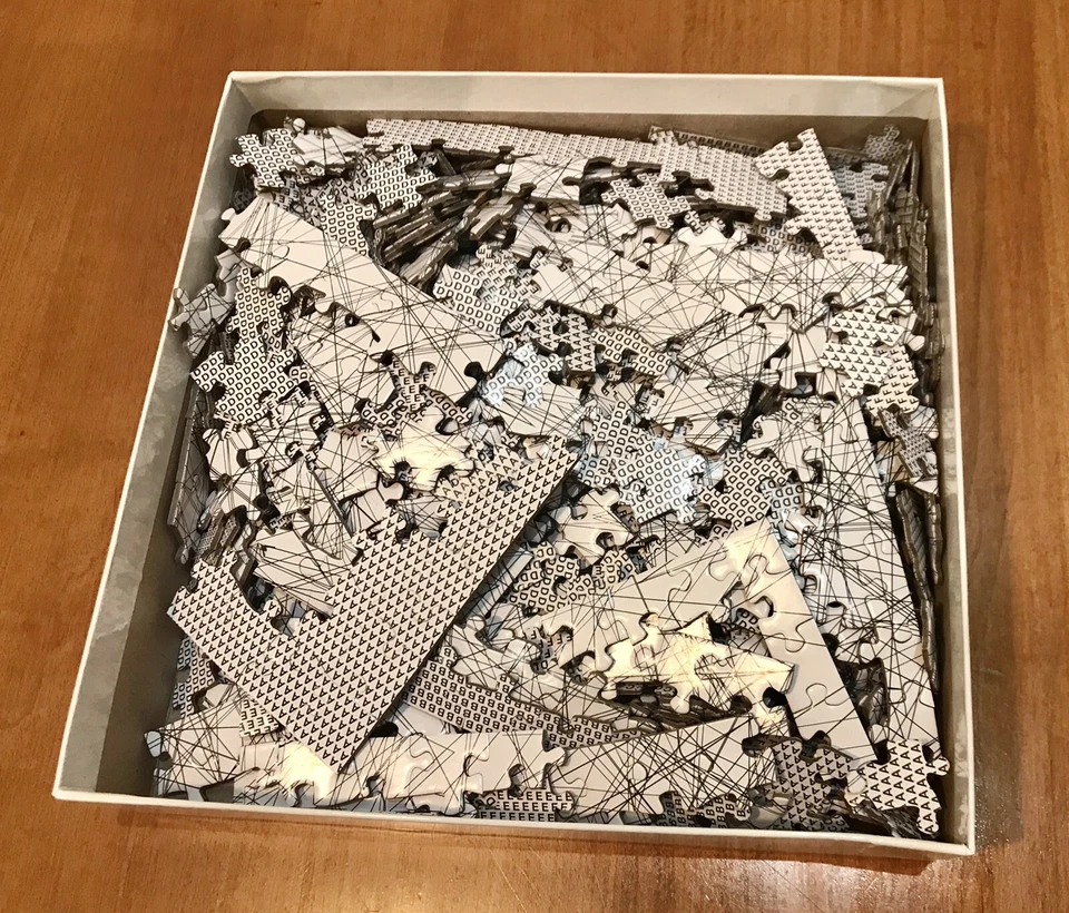 ✅Bgraamiens Puzzle-The Lines 1000 Pcs Black and White Preowned Great Condition - Изображение 4 из 4