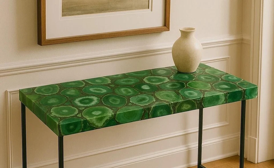 36" x 18" Genuine Agate Slice Table Top – Elegant Gemstone Centerpiece - Image 2 of 4