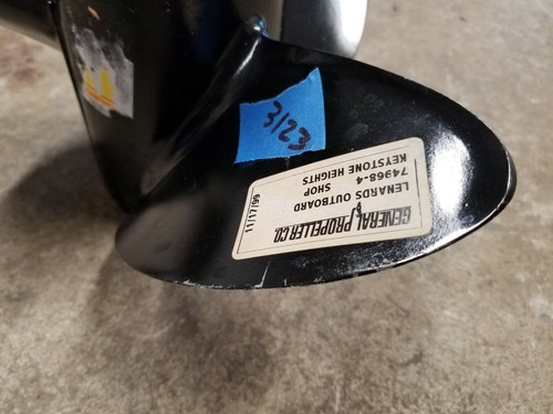 13" X 19P OMC STAINLESS STEEL PROPELLER, 389510, EVINRUDE JOHNSON, # 3123 - Picture 10 of 12