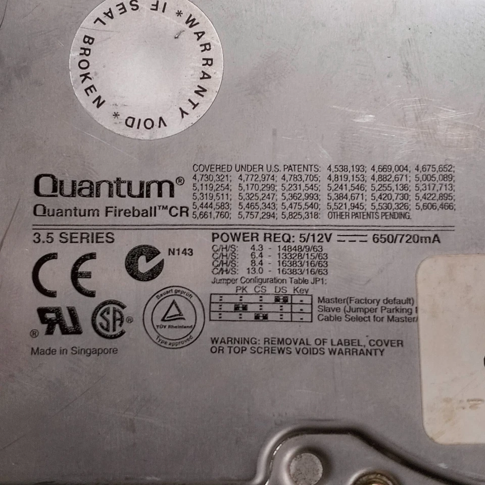 Quantum Fireball CR 4.3GB 3.5" IDE HDD ATA/66 5400RPM 512KB CR43A011 - Image 2 of 4