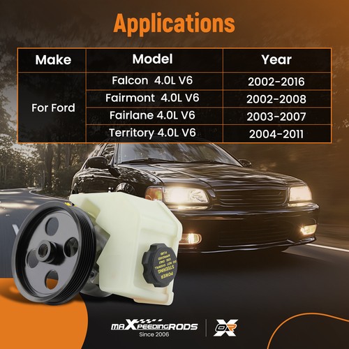 Power Steering Pump For Ford Falcon BA BF FG Territory 6Cyl XR6 Turbo LPG 4.0L - Picture 3 of 12