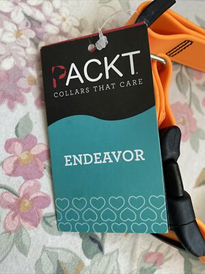 PACKT - Vegan Endeavor Waterproof Collar for Dogs: No Stink, Large, Orange NEW