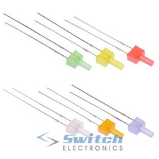 2mm Flashing Lighthouse Tower Diffused LEDs 1.8Hz - White Red Blue Green Yellow