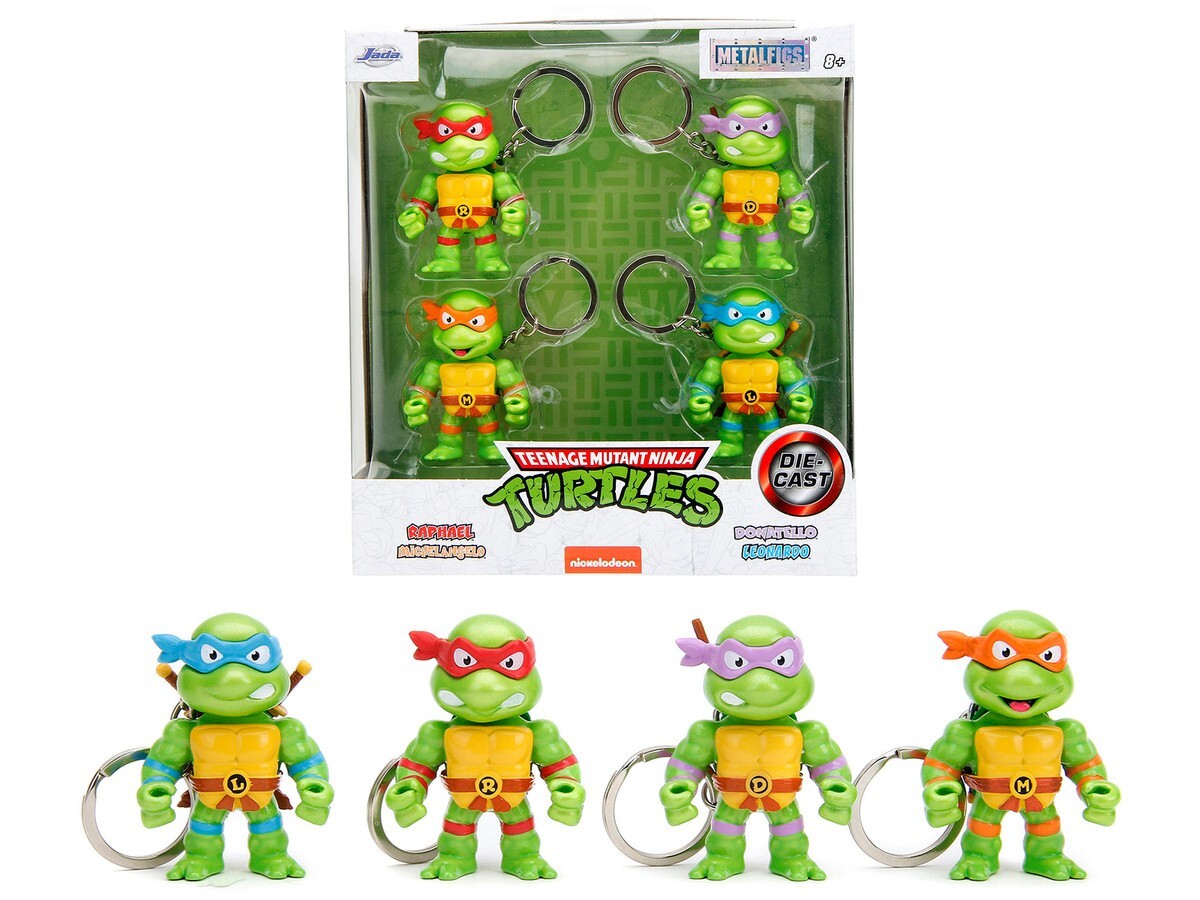 Teenage Mutant Ninja Turtles Set of 4 Diecast Figures Key Chains