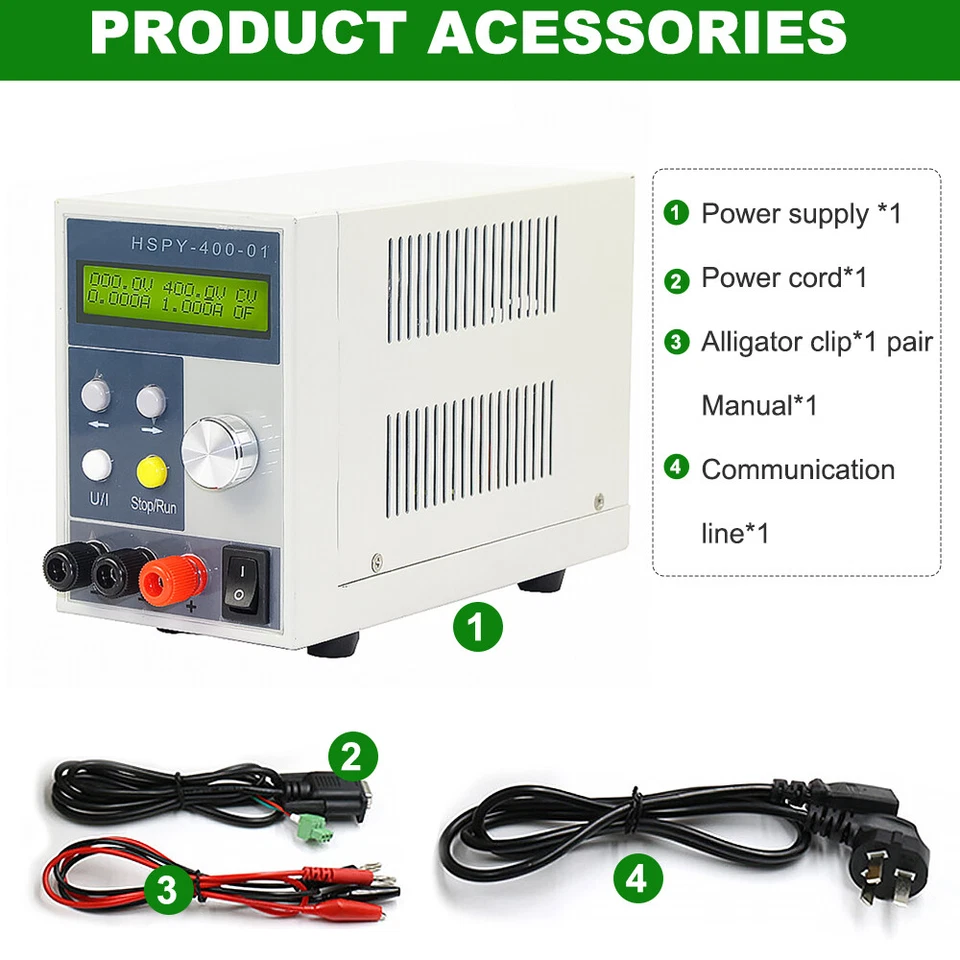 1A DC Programmable Power Supply Output of 0-600V 0-1A Adjustable 600W HSPY 600V - Image 4 of 4