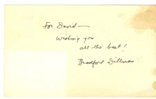 Bradford Dillman (1930-2018) signed autographed 3 x 5 index card
