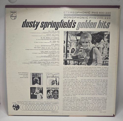 Dusty Springfield – Dusty Springfield's Golden Hits LP MONO (1966) - Picture 2 of 7