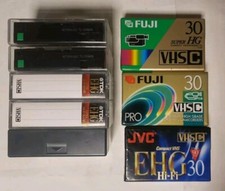 VHS-C Lot-8 Fuji Super HG / Prem JVC EHG 1983 3 TDK EHG. 2 MAXELL HGX Gold Used