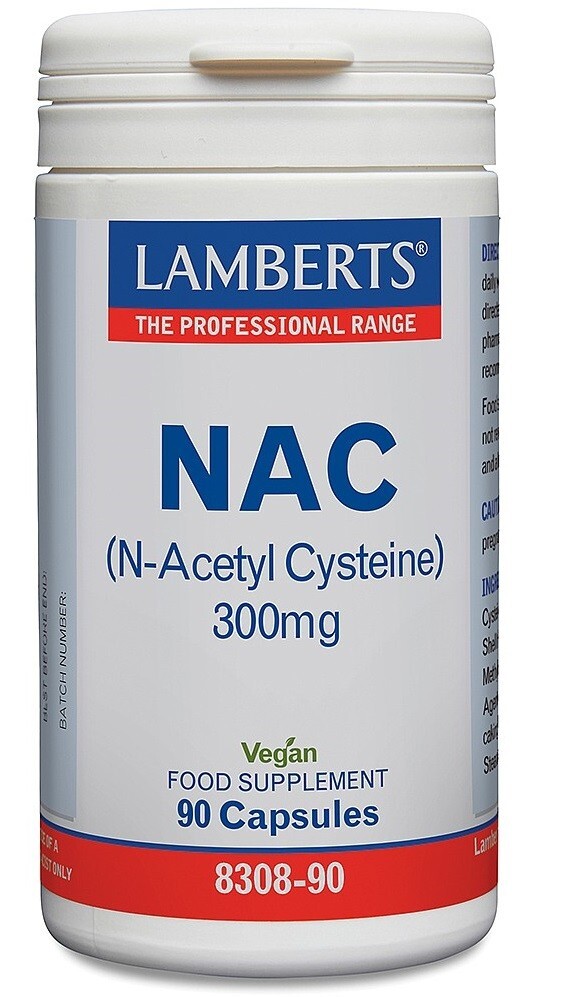 Lamberts Vegan NAC (N-Acetyl Cysteine ) Capsules 300mg (90). BBE 12/2027