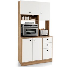 71" Kitchen Storage Cabinet Pantry Cupboard w/3 Storage Cabinet  3 Deep Drawers