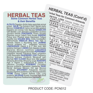 Herbal Tea Benefits Chart