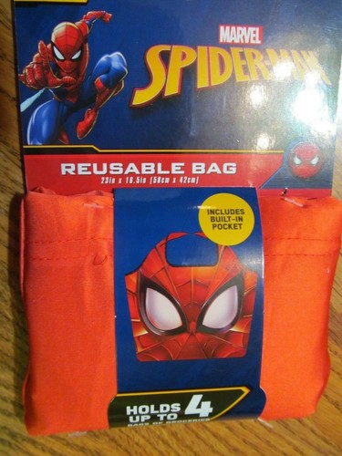 Borsa riutilizzabile Marvel Spider-Man con sacchetto attaccato ~ NUOVA ottima borsa regalo! - Foto 1 di 2