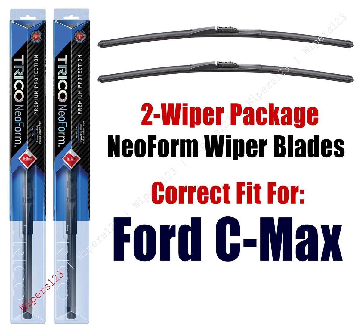 Top-of-the-line Wipers 3-Pack Front & Rear fit 2013+ Ford C-Max