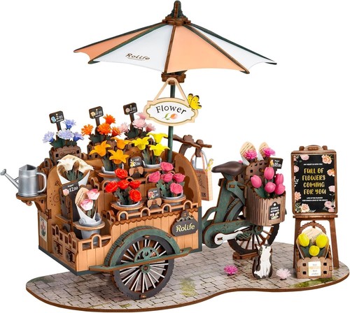 Rolife 3D Wooden Puzzle Blossom Cart DIY Model Kits for Adults To Build Gifts - Picture 4 of 8