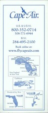 Cape Air ticket jacket wallet 12/08 route map 1041 Buy 4+ save 50%
