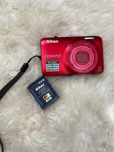 Nikon COOLPIX S6300 16.0MP Digital Camera - Red (missing charger cable