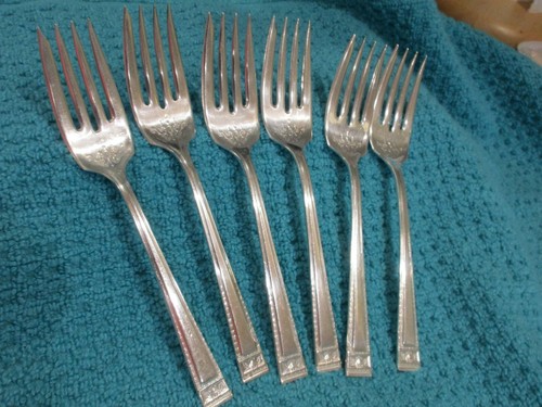 Lot/6 Each Silverplate Gumbo Spoons & Pastry Forks Elegant Unbranded Floral Urn - Picture 8 of 12