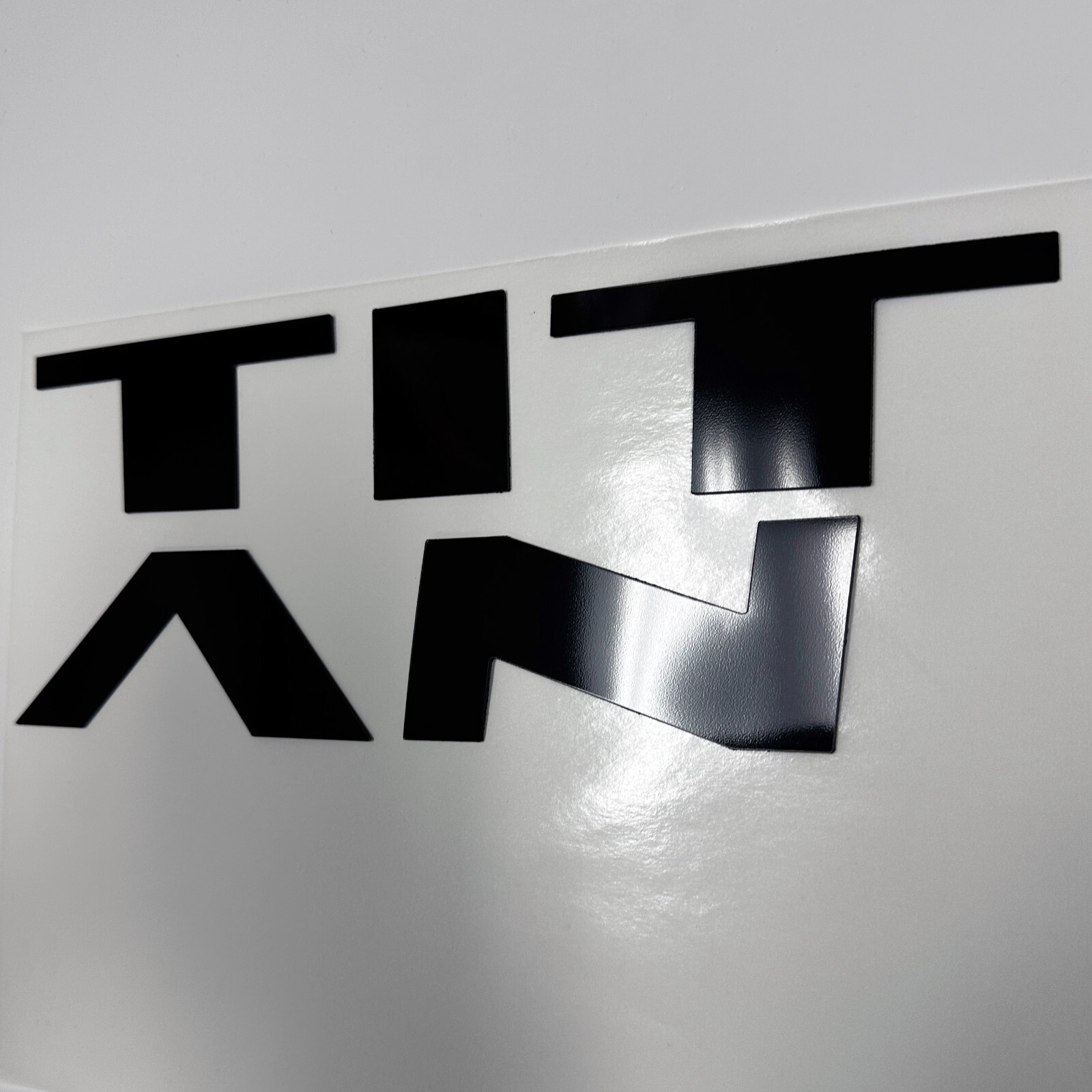 GLOSS BLACK Letters Nissan Titan Hood Grill ABS Plastic 2016 2017 2018 2019