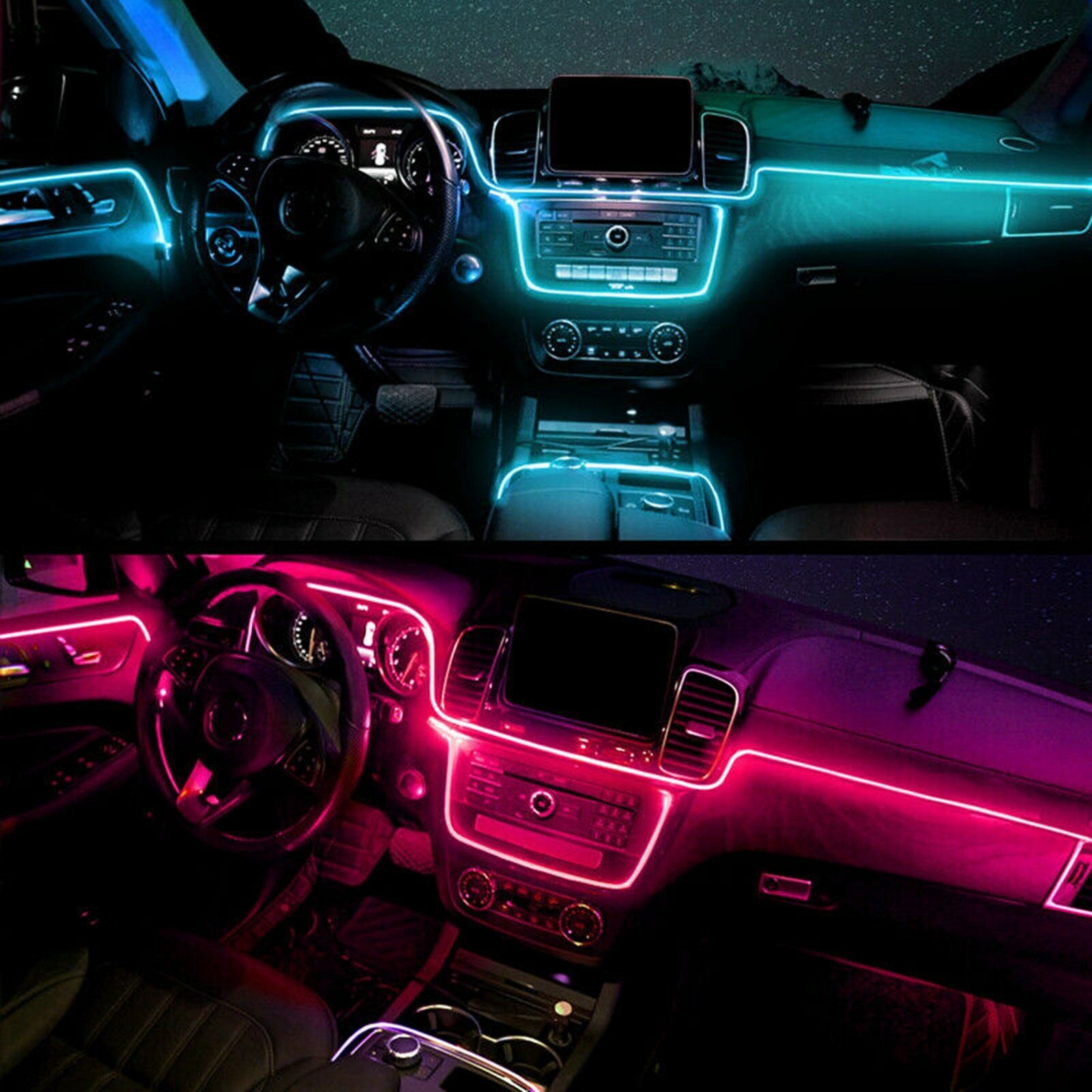 Benz RGB Car Mood Light Footwell Ambient Lamp Interior | eBay