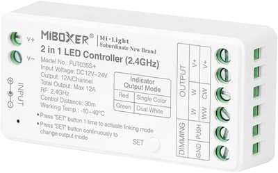 FUT035S+ Miboxer 2 in 1 LED Strip Controller 2.4GHz,Work with Single Color & CCT