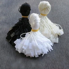 200x Nylon Hang Tag String Snap Lock Pin Loop Hook Ties Black 17cm New