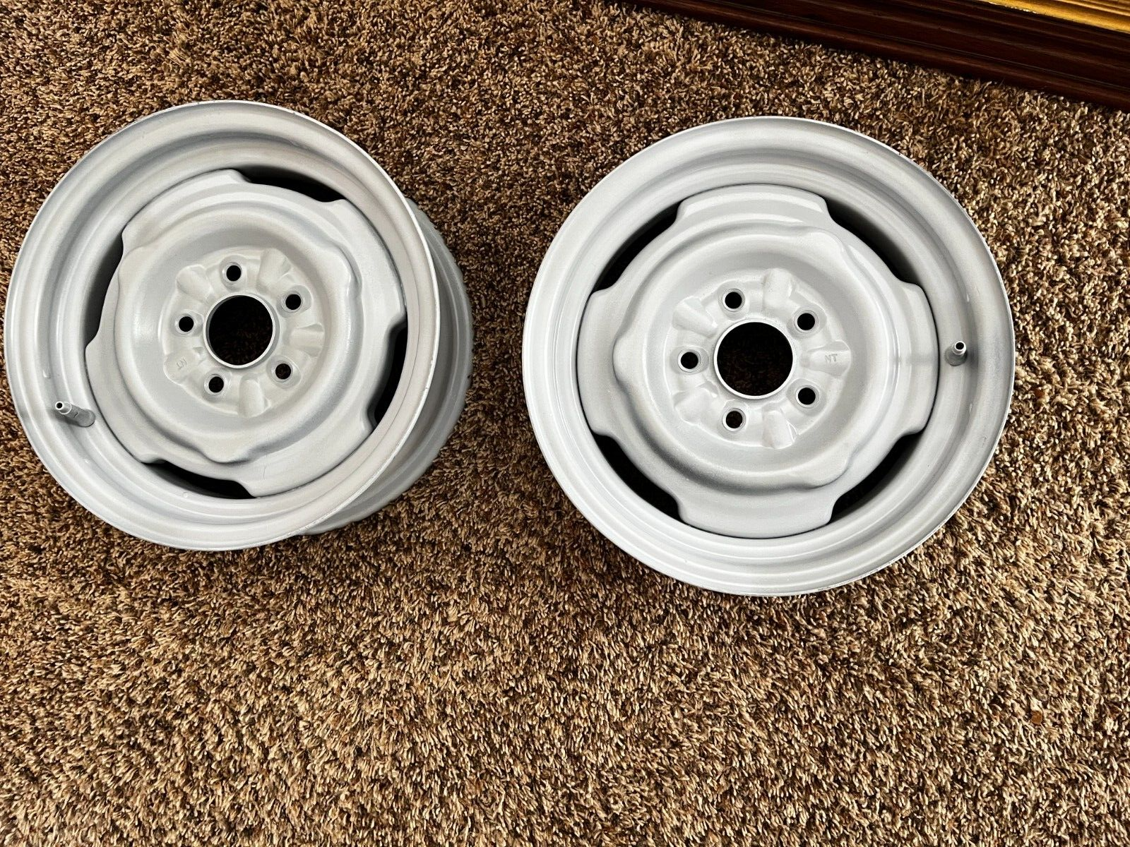 PAIR 13 INCH STEEL WHEEL RIMS 5 LUG 4 1/2 INCH WIDE | eBay