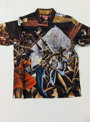 RARE SAMPLE Supreme x Ernie Barnes Sugar Shack Rayon Shirt Mens S (SS23) NWT