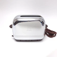Vintage Toastmaster Toaster Single Slice Chrome 1A5 Retro Kitchen MCM TESTED 