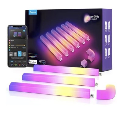 Govee Wandleuchte Glide Wall Light, WiFi RGBIC LED Lightbar, für Gaming, Musik