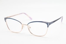 NEW NICOLE MILLER DELAVAN C03 BLUE GOLD PURPLE AUTHENTIC EYEGLASSES 52-17
