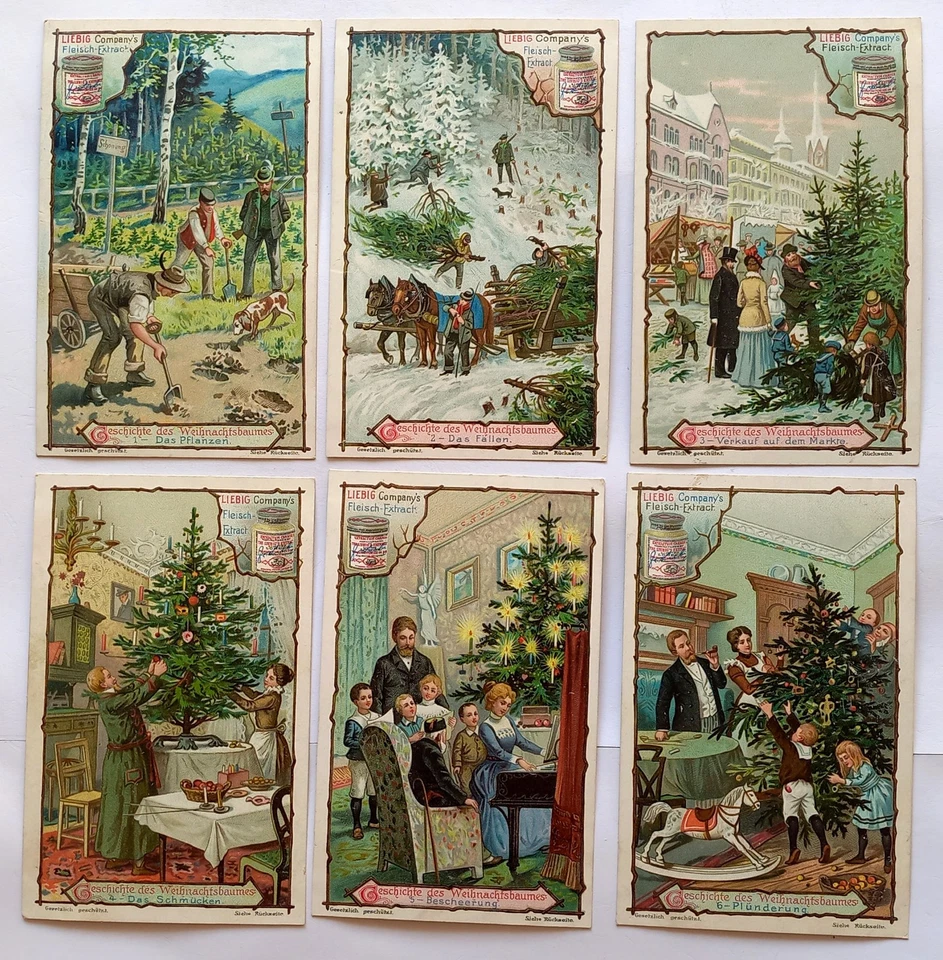komplette Liebig Serie A 499 / S 656 "Geschichte des Weihnachtsbaumes" - 1901 - Bild 1 von 2