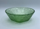 Vintage Indiana Glass Green Depression Bowl - Pineapple & Floral Pattern 7.5”
