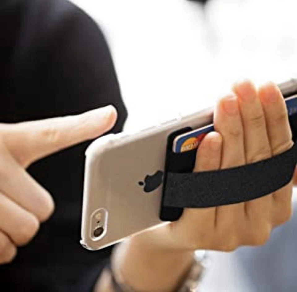 Mobile Cell Phone Credit Card Holder Pocket Wallet Pouch with Hand Strap - Image 3 of 4