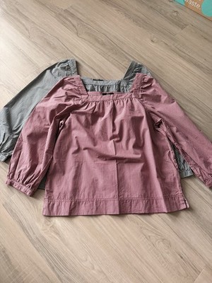 J. Crew Gingham Square Neck Top Shirt Blouse Size XS 100% Cotton Bundle of Two 