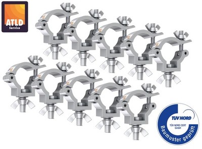 10er Set GLOBAL TRUSS Half Coupler / Trussaufnehmer 32-35mm bis 75kg