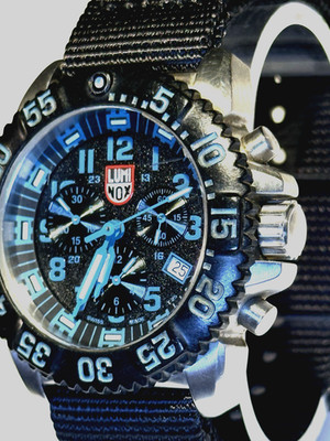 Luminox Original XL.3183 Stainless Steel-Colormark-Chrono-Blue Marker-Zulu Strap
