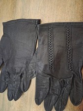 VINTAGE LEATHER GLOVES SIZE MEDIUM BLACK