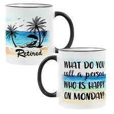 Fatbaby Funny Retirement Gifts For Women 11 Ounces, Retired on Monday