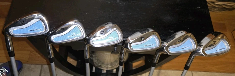 Conjunto de ferro de golfe Lady Dunlop aço inoxidável 6-SW eixo grafite duplo flexível LH - Imagem 4 de 4