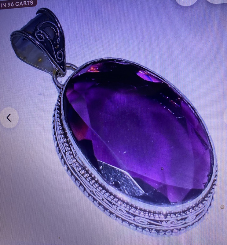 AFRICAN AMETHYST GEMSTONE -925 STERLING SIVER OVAL CUT PENDANT