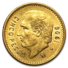 1906 Mexico Gold 5 Pesos BU