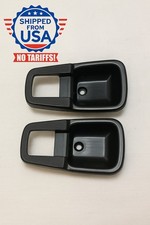 Pair Vw Bug Ghia Super Beetle Bus T3 Black Inner Door Handle Cover Scuff Plate