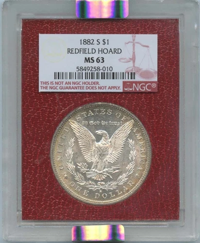 1882-S $1 Morgan Dollar Redfield Hoard NGC MS63